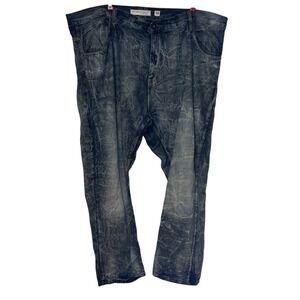 Evolution in Design Mens Jeans Whiskered Denim Workwear Straight Leg Blue 50X33